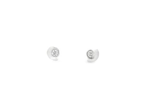 18K White Gold Stud Earrings with Natural Round Diamonds